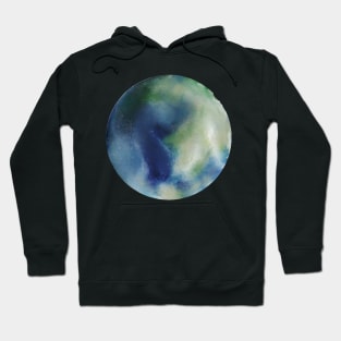 Earth planet watercolor Hoodie